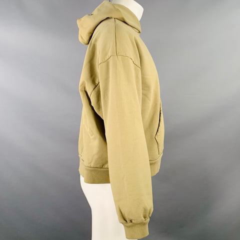 JOHN ELLIOTT Size M Green Sage Cotton Hooded Kangaroo Pocket Sweatshirt