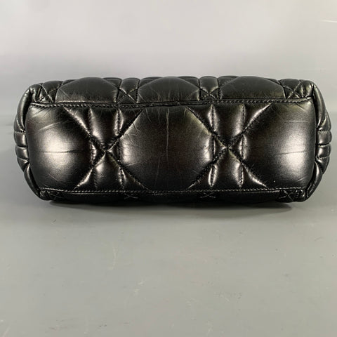 Sac CHRISTIAN DIOR en cuir et métal cannage noir et doré