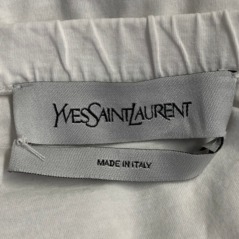 YVES SAINT LAURENT Size S White Cotton Jersey Off Shoulder Dress
