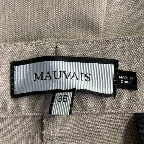 MAUVAIS Size 36 Tan Herringbone Rayon Blend Zip Fly Shorts