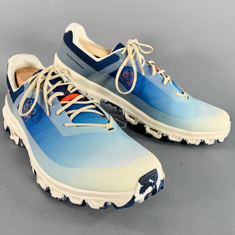 ON RUNNING x LOEWE Size 11 Blue Cream Ombre Coated Canvas Sneakers