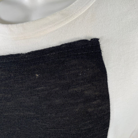 Y's by YOHJI YAMAMOTO Size M White Black Cotton Buttons Sleeveless Crew Neck T-shirt