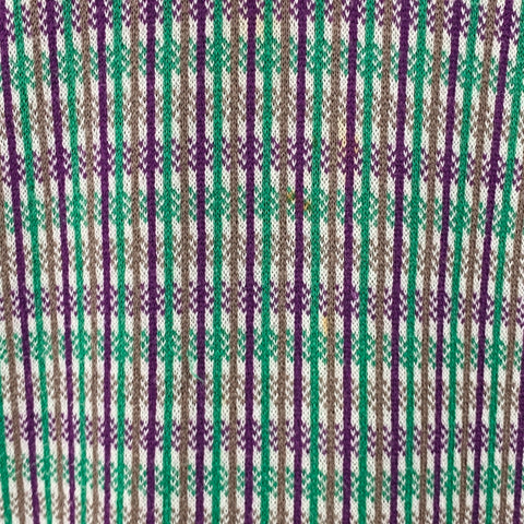 ETRO Jersey con cuello en V de cachemira de algodón de punto verde morado talla XL