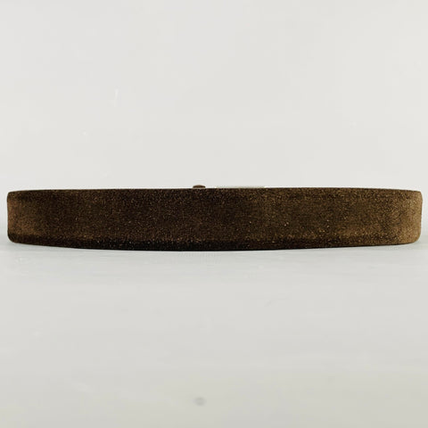 ANDERSON'S Size 34 Brown Silver Calf Suede Belt