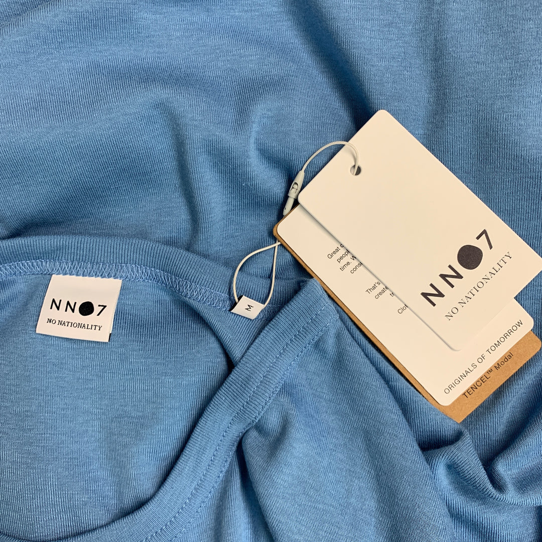 NN07 Size M Blue Cotton Blend One Pocket Crew Neck T-shirt