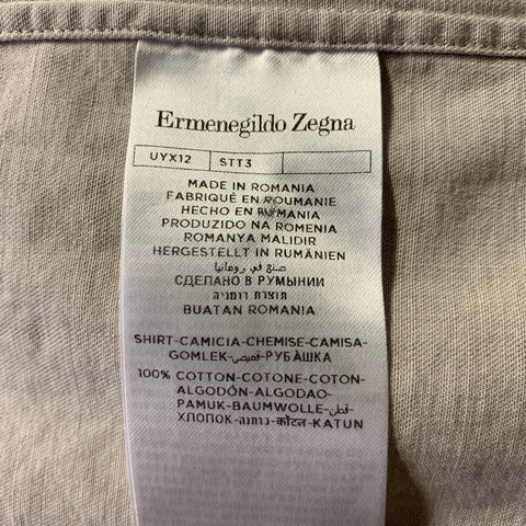 ERMENEGILDO ZEGNA Size M Tan Cotton Western Long Sleeve Shirt