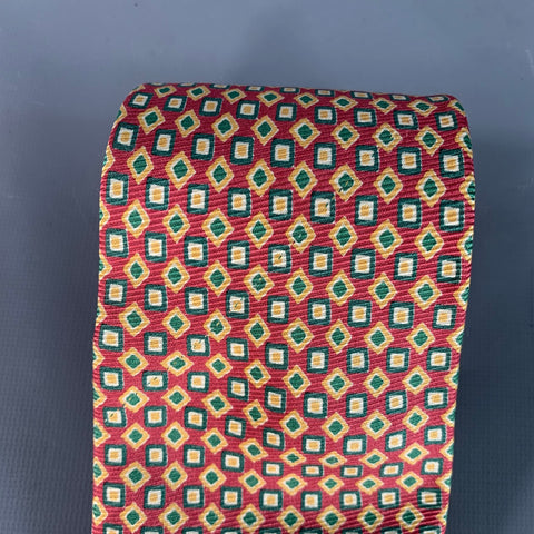 Cravate en soie à motif géométrique rouge, vert et jaune POLO by RALPH LAUREN