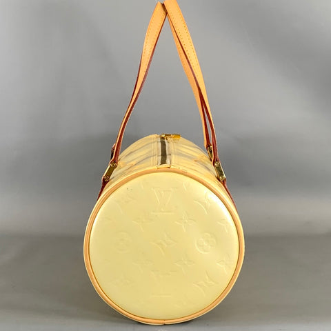 LOUIS VUITTON Yellow Tan VI0016 Monogram Patent Leather Handbag