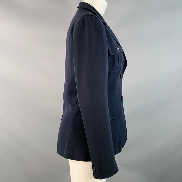 MAX MARA Size 6 Navy Triacetate Blend Notch Lapel Jacket Blazer