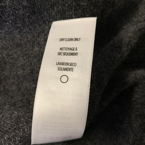 FRAME Size XL Grey Cashmere Ruched V Neck Pullover Womens