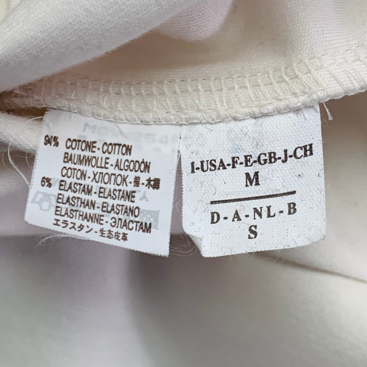 BRUNELLO CUCINELLI Size M Cream Cotton Blend Short Sleeve Peplum Casual Top