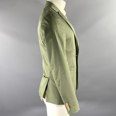 SCOTCH AND SODA Size S Green Foulard Cotton Elastane Sport Coat