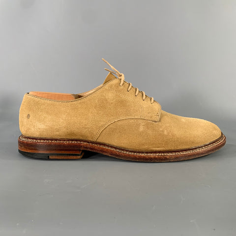 ALDEN Size 8.5 Tan Suede Derby Lace Up Shoes