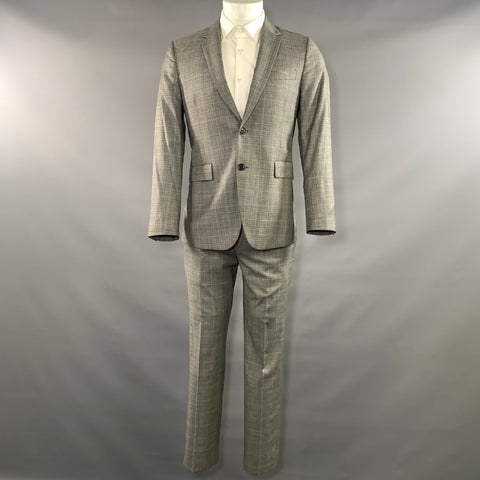 PAUL SMITH Chest Size 38 Grey Navy Window Pane Wool Notch Lapel 32 29 Suit