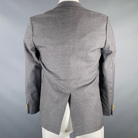MR. GENTLEMAN Size 38 Grey Wool Notch Lapel Sport Coat