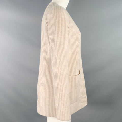 THE CASHMERE PROJECT Size S Grey Light Cashmere Textured Oversized Cardigan
