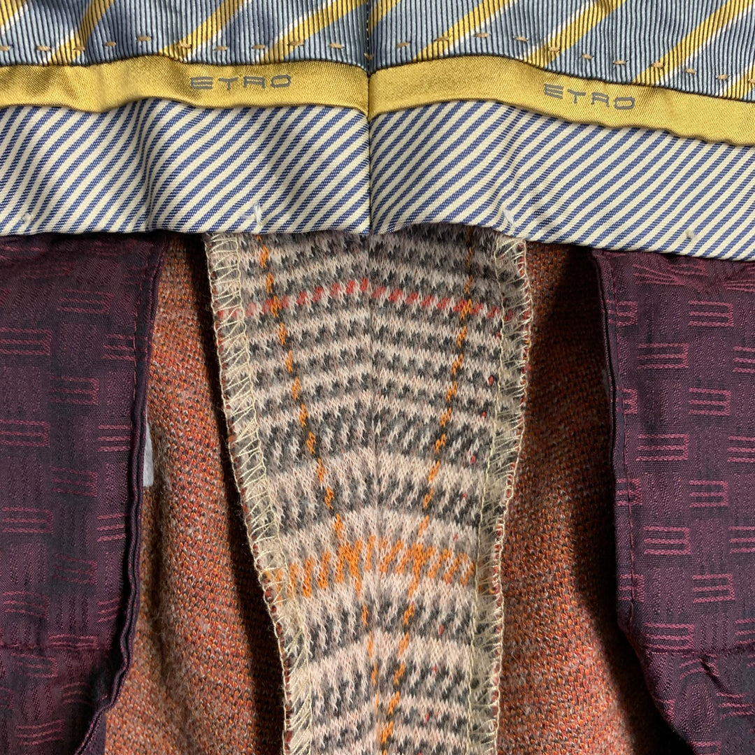 ETRO Size 40 Tan Grey Red Plaid Wool Blend Tapered Zip Fly Dress Pants
