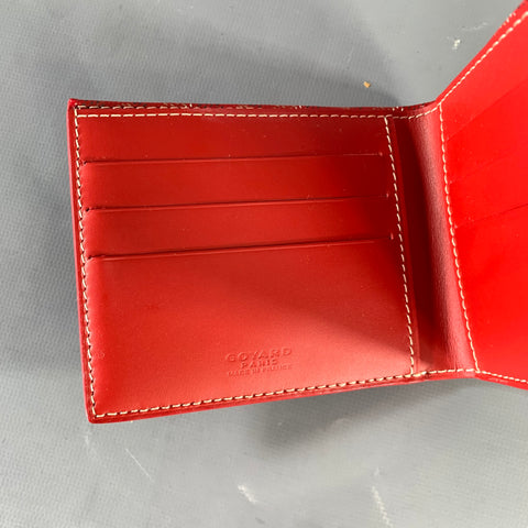 GOYARD Red Monogram Canvas Leather Wallet