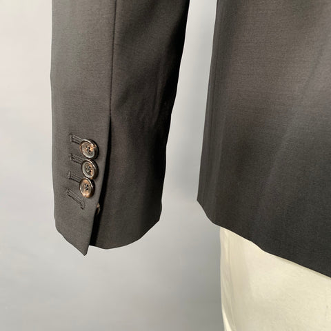 DSQUARED2 Size 44 Black Wool Blend Zip Up Sport Coat