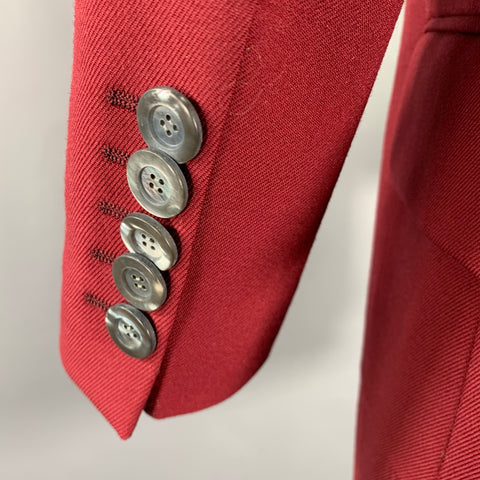 GUCCI Size S Burgundy Single Breasted Twill Jacket Blazer