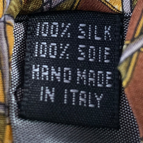 VALENTINO Brown Olive Rectangles Silk Tie