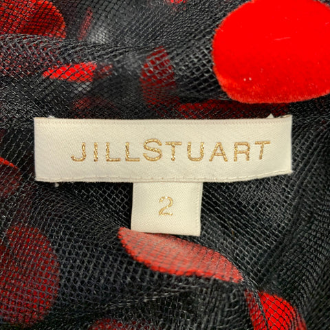 JIL STUART Size 2 Black Red Polyester Blend Polka Dot Bow Set