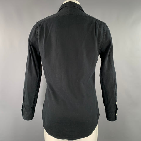 POLO by RALPH LAUREN Size M Black Cotton Spread Collar Long Sleeve Shirt