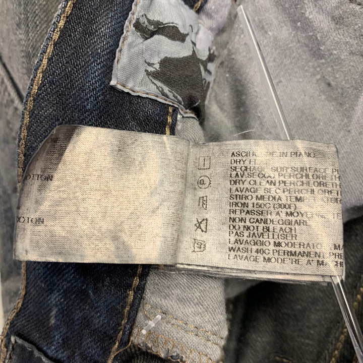DRKSHDW Size 32 Grey Black Marble Cotton Button Fly Jeans