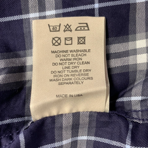 BURBERRY LONDON Size XXXL Purple White & Grey Plaid Cotton Long Sleeve Shirt