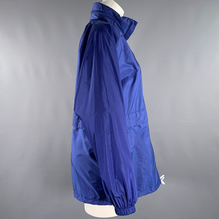 PRADA Size 0 Blue Polyamide Logo Windbreaker Jacket