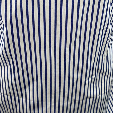 I.MAGNIN Size L Navy White Stripe Cotton Pointed Collar Long Sleeve Shirt
