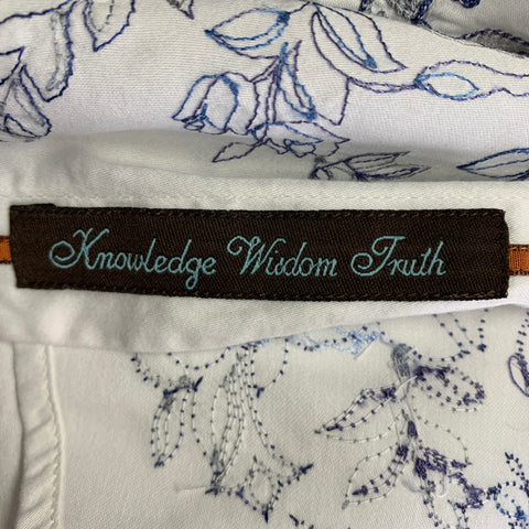 ROBERT GRAHAM Size L White Blue Floral Cotton Button Up Long Sleeve Shirt