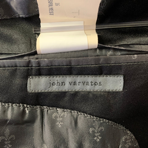 JOHN VARVATOS Size 40 Grey Black Wool Polyamide Tuxedo Sport Coat