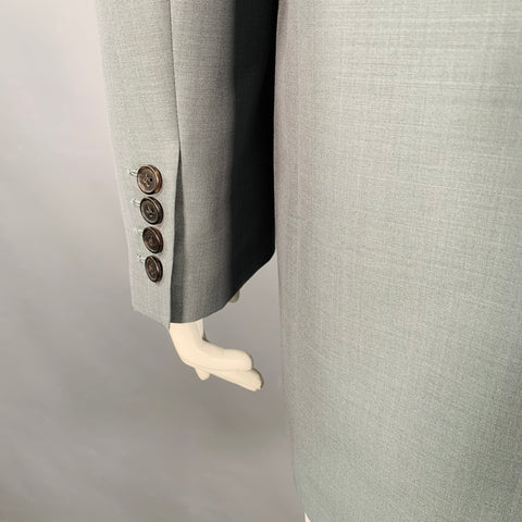 Manteau The Row gris sauge en soie à boutonnage simple, taille 12