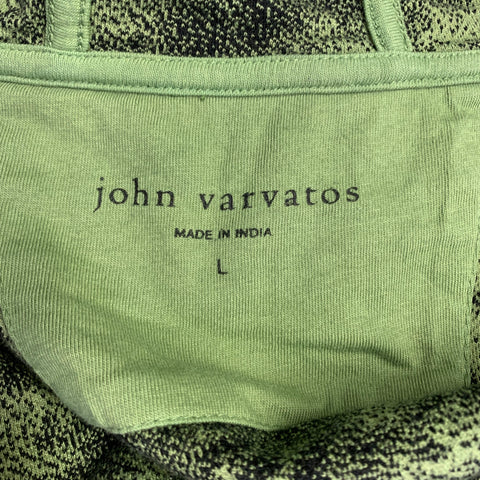 JOHN VARVATOS Size L Green Black Abstract Ombre Cotton Hooded Zip Up Jacket