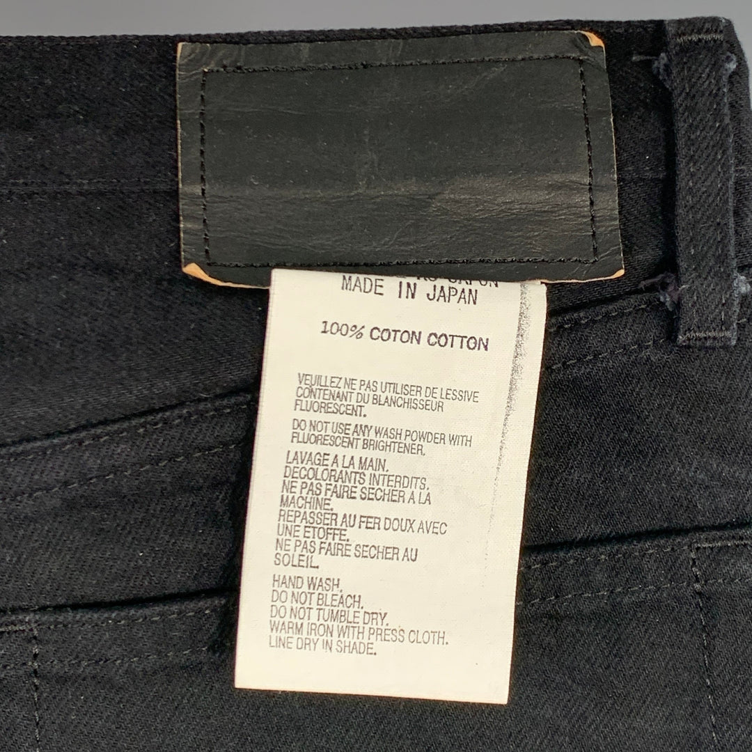TUKI Size XL Black Twill Cotton Straight Five Pockets Jeans