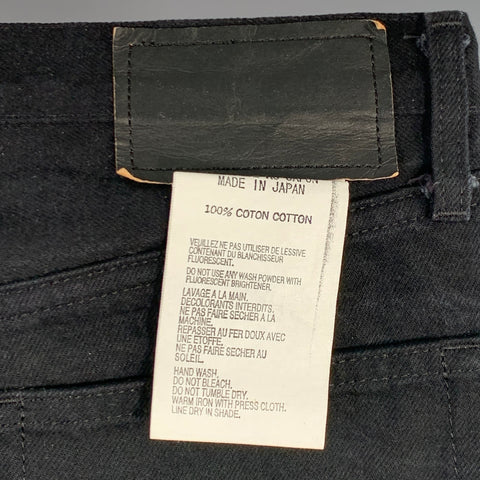 TUKI Taille XL Jean Droit Cinq Poches en Coton Sergé Noir