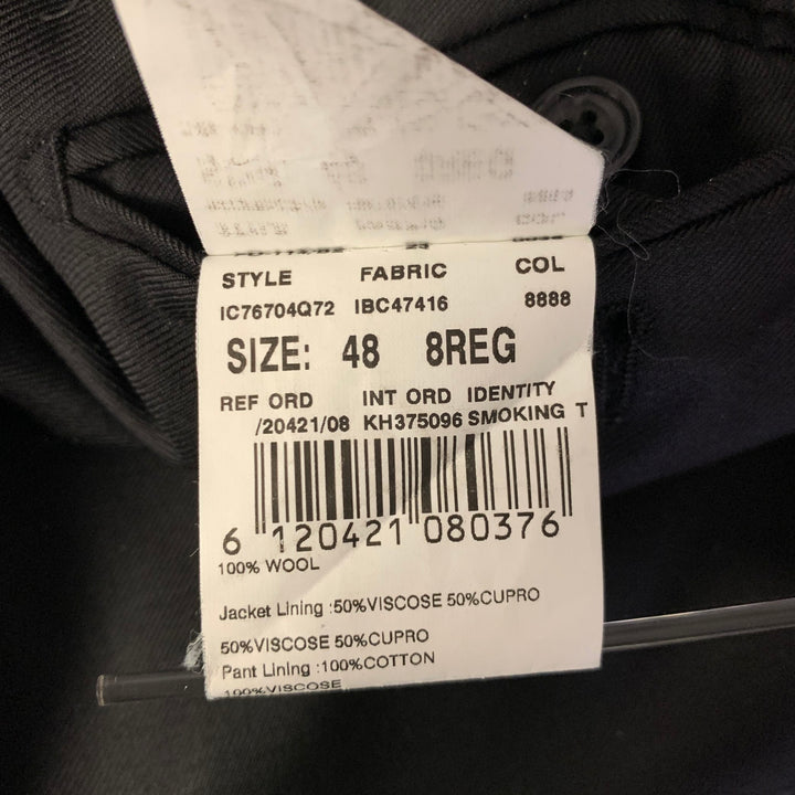 LARDINI Size 32 Black Wool Tuxedo Dress Pants