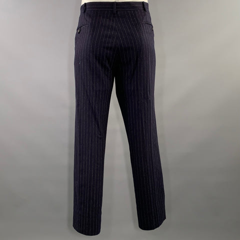 POLO by RALPH LAUREN Chest Size 44 Navy Grey Pinstripe Wool Cashmere 36 30 Suit