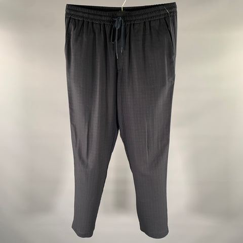 BARENA Pantalon décontracté taille élastique en mélange de viscose, coloris marine, taille 34