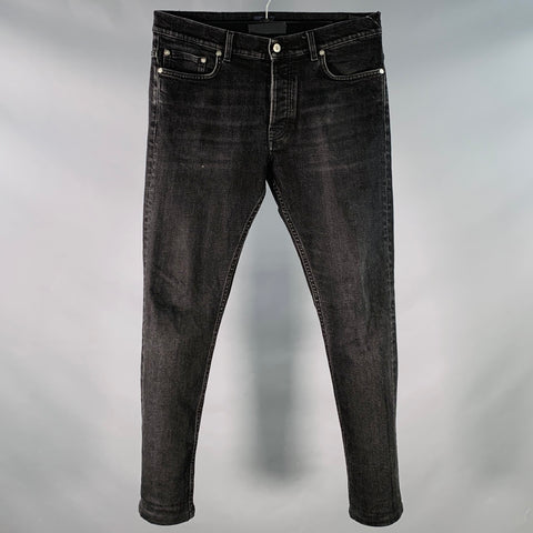 FILIPPA K Size 33 Stan Grey Charcoal Twill Cotton Blend Slim Straight Button Fly Jeans