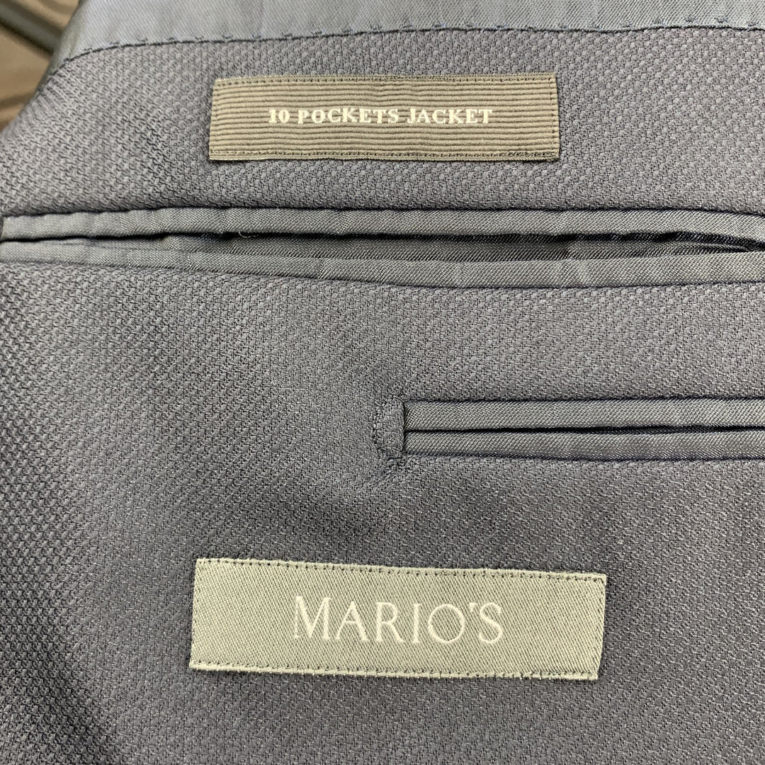 ERMENEGILDO ZEGNA Size 42 Long Navy Solid Wool Notch Lapel Sport Coat