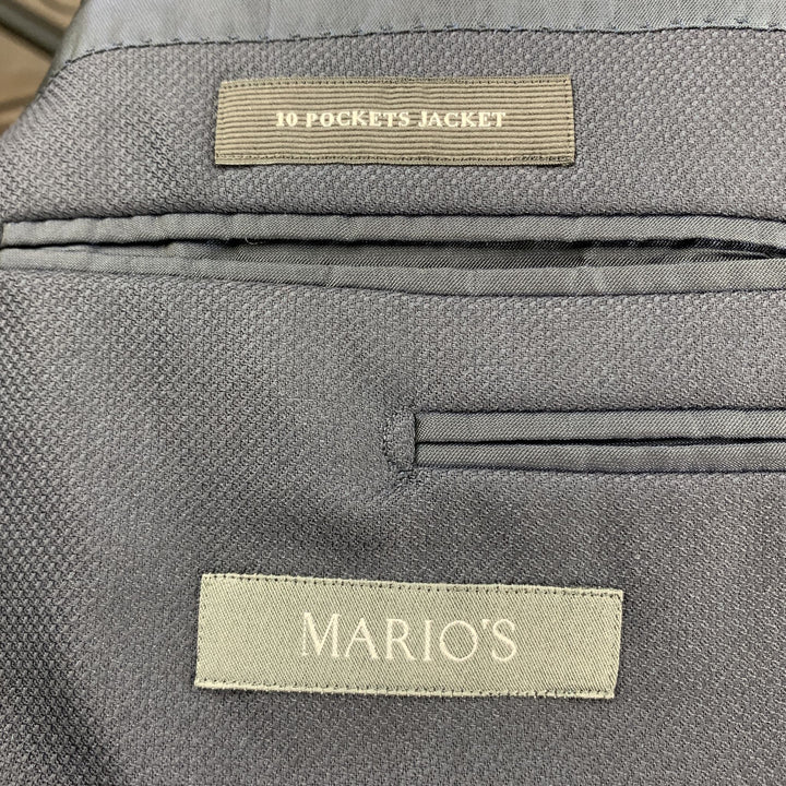 ERMENEGILDO ZEGNA Size 42 Long Navy Solid Wool Notch Lapel Sport Coat