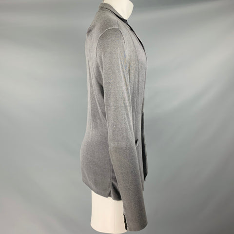 JOHN VARVATOS Cárdigan 2 bolsillos de cachemir de seda gris talla M