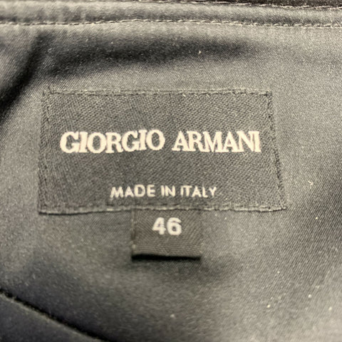 GIORGIO ARMANI Size M Black Velvet A-Line Knee-Length Skirt