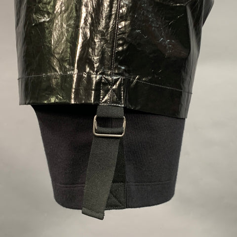 HELMUT LANG Taille M Noir Anthracite Coton enduit Double couche Short