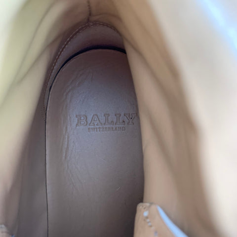 BALLY Size 8.5 -Oldani- White Red Ribbon Trim Leather High Top Sneakers