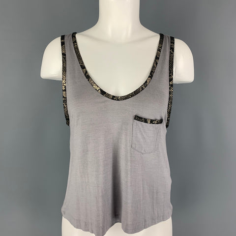 PHILLIP LIM Size XS Grey Lilac Silk Wool Tank Casual Top