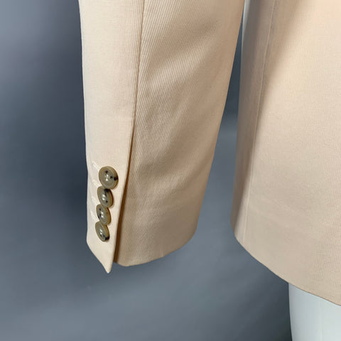 CALVIN KLEIN COLLECTION Blazer sport en mélange de coton crème, taille 38, revers cranté