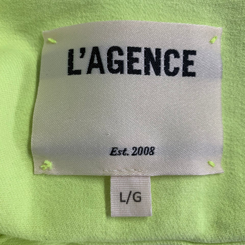 L'AGENCE Size L Yellow Neon Cotton Blend Twill Raw Edge Jacket